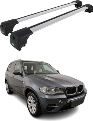 Image de Barres de toit transversales pour BMW X5 E70 2006-2013 Alu Gris ABE 2x