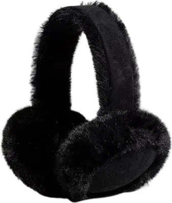 Produktbild von Ohrenschützer für den Winter, dicker Plüsch, Gehörschutz, winddicht, rutschfest, Pendeln, Outdoor-Skifahren, dekorative Ohrenwärmer, Schwarz