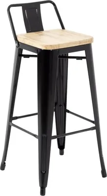 Produktbild von Bolero Bistro Hochbarstuhl Mit Holzsitz Schwarz (4 Stück)
