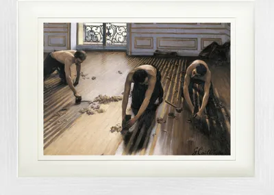 Produktbild von Gustave Caillebotte Gerahmtes Bild Mit Edlem Passepartout | Wand-Bilder | Im Bilderrahmen - Die Parkettschleifer, 1875 (30 x 40 cm)