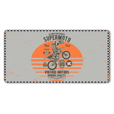 Produktbild von MuchoWow® Schreibtischunterlage Mancave - CrossMotorrad - Vintage - Zitate 80x40 cm - XXL Mauspad - Gaming Mauspad