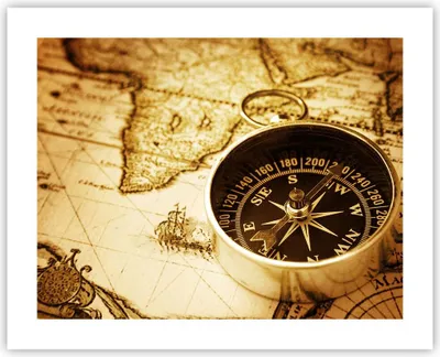 Produktbild von Poster - Poster ohne Rahmen - Kompass alt reisen Reise - 50x40 cm - Wand Bild - Wanddeko - Wandbilder - Kunstposter - Wandposter - Bilder - Kunstdruck - Wanddekoration - Wandbild - P2XAA50x40-2103