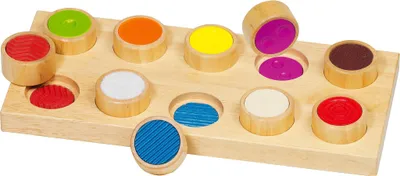 Produktbild von goki 56895 Memospiel Oberflächen erfühlen, 10 verschiedene Oberflächen, mehrfarbig