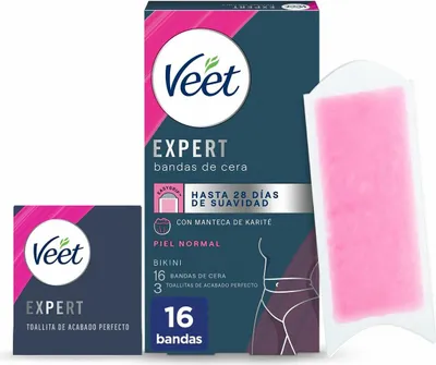 Produktbild von Veet Expert Bikini Depilatory Wax Strips For Normal Skin 16 Units