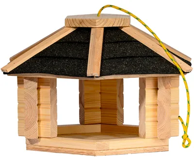 Produktbild von dobar Vogelhaus "Nero" aus Massivholz, ca.: 37x37x33,5 cm