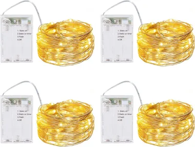 Zdjęcie produktu dla Światełka LED – zestaw 20 sztuk – zasilane bateriami – 3 programy z timerem – srebrny przewód – idealne na Boże Narodzenie