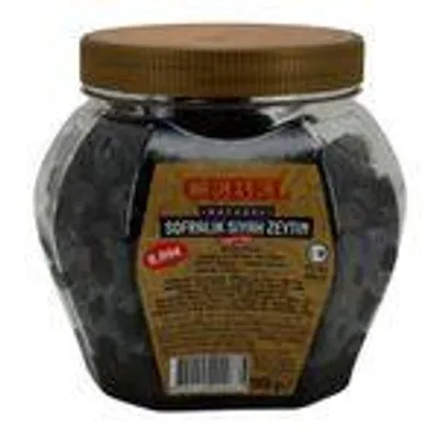 Oliven Cebel | Schwarze Oliven mit Stein | Naturbelassen, mediterran | 1000 g Glas