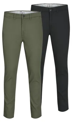 Immagine prodotto di Jack & Jones 12180705, pantaloni chino, da adulto, nero, verde, cotone, Spandex, non candeggiare, asciugare all'aria