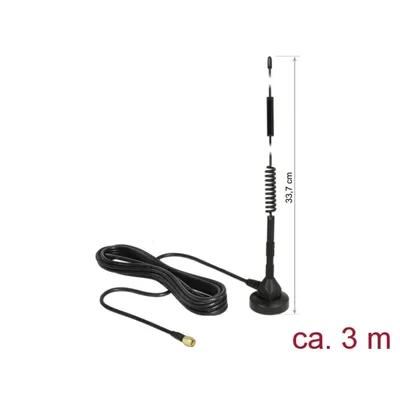 Produktbild von DeLOCK 12427, 5 dBi, 0.7 - 0.96, 1.71 - 2.69 GHz, 50 Ohm, Omnidirektionale Antenne, SMA, Männlich