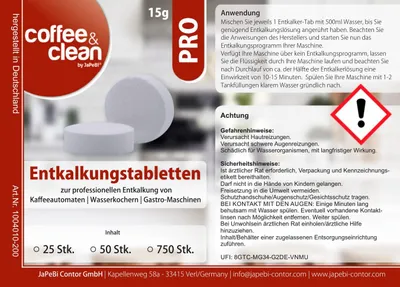 Produktbild von 50 Entkalkungstabletten Entkalker Tabs 15g für Kaffeevollautomaten Bosch Saeco
