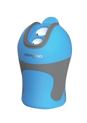 Produktbild von Keyroad Spitzer für Bleistifte, Kunststoff, 2 Löcher für scharfe Spitzen, mit integriertem Auffangbehälter, Farbe: Blau