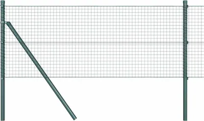 Zdjęcie produktu dla vidaXL Ogrodzenie zewnętrzne z drutu spawanego, mocowane do podłoża, 50 x 0,6 m, zielona siatka