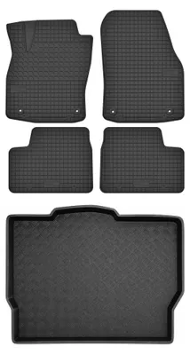 Image de Tapis en caoutchouc + bac de coffre pour Opel Astra H 2004-2010 (hayon) – 5 pièces, noirs, sur mesure