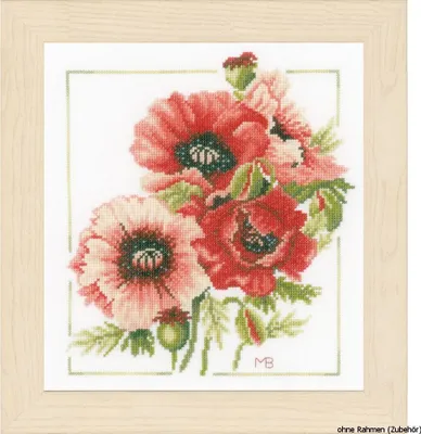 Produktbild von Lanarte Kreuzstichset "Anemonenbukett Zählstoff", Zählmuster