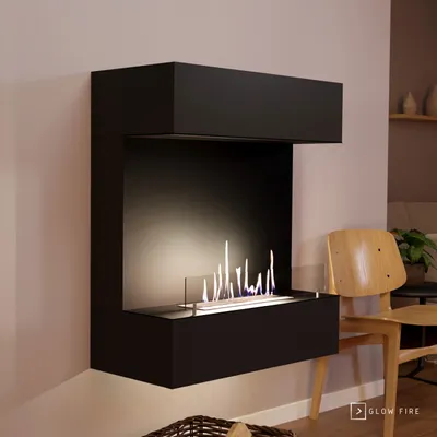 Produktbild von GLOW FIRE Ethanol Kamin 'Kongsberg Wall' | Ethanolofen in weiß mit 3 Std. Brenndauer und 2 KW Heizleistung | BxHxT: 83,8x100x41,3 cm