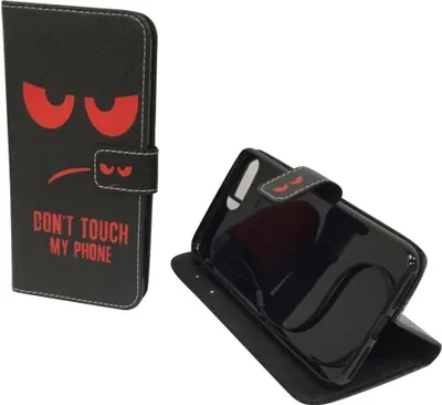Image de Étui de protection pour téléphone portable, compatible avec l'Apple iPhone 7 Plus, couleur rouge, avec l'inscription "Ne touchez pas mon téléphone"