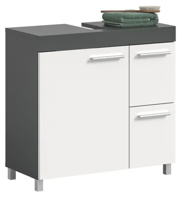 Productafbeelding van Noah wastafelonderkast (breedte/hoogte/diepte: 65x63x31 cm) in wit en antraciet