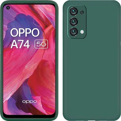 Produktbild von OPPO A74 5G Hülle, Flüssig Silikon Weich Gummi Schutzhülle für OPPO A74 5G Nachtgrün