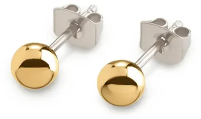 Produktbild von Boccia Damen Ohrstecker Kugel 0504-03 Titan goldplattiert
