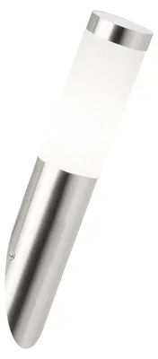 Außenwandleuchte 40 cm, E27, IP44, Edelstahl, silber