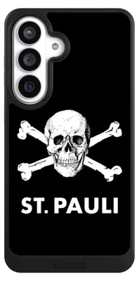 Produktbild von NIVOCASE Hülle für Samsung Galaxy S26+  Handyhülle NIVOcore Case Schwarz FC St. Pauli Offizielles Lizenzprodukt Totenkopf