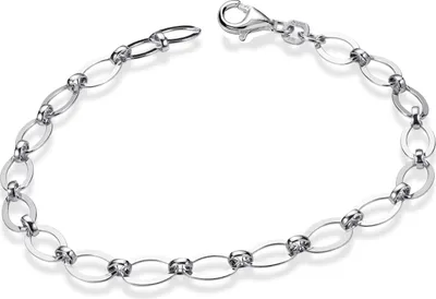 Produktbild von MATERIA Figaro Armband Damen Gliederarmband 18cm - 925 Sterling Silber Armkette 5mm breit rhodiniert SA-102