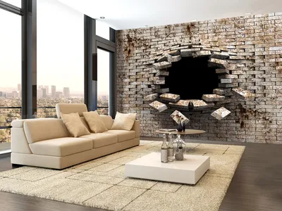 Produktbild von Vlies Fototapete 3d Effekt 350x256 cm Tapeten Wandtapete XXL Mauer Ziegel Abstrakt a-A-0098-a-b