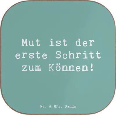 Produktbild von Mr. & Mrs. Panda Untersetzer für Gläser Spruch Sich in einer neuen Sportart versuchen - Meeresbrise - Geschenk, gläseruntersetzer, Tassenuntersetzer, Zuversicht, Tassen