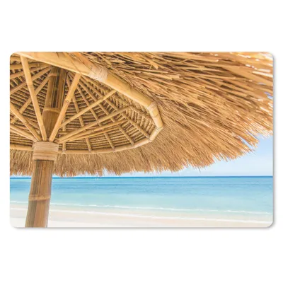 Produktbild von MuchoWow® Schreibtischunterlage Sonnenschirm - Strand - Meer - Tropisch 60x40 cm - XXL Mauspad - Großes Mauspad