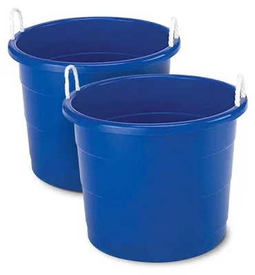 Rope Handle Tub, Blauw, 17 Gallonen, 2 Stück