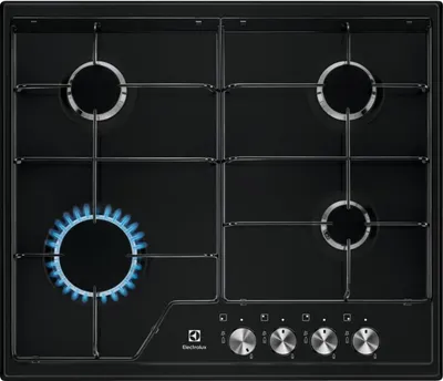 Obrázok produktu pre Electrolux EGS6424K varná doska čierna Vstavaná 60 cm plynová 4 zóny(y)