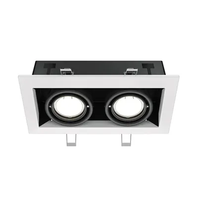 Image de Luminaire encastré, métal blanc, douille GU10, L 21,5cm