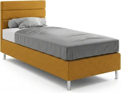 Obrázok produktu pre Hotelová posteľ 80x200 cm Žltá - Boxspring pre hotely - Vodeodolná čalúnená posteľ - Flexibilné usporiadanie ako dvojposteľ - ANFI