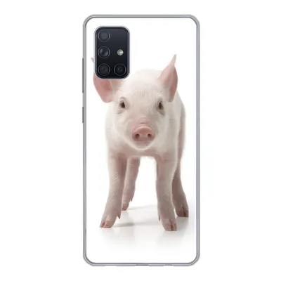 Produktbild von MuchoWow® Handyhülle Schutzhülle Hülle für Samsung Galaxy A51 Schwein - Tiere - Weiß Silikon Softcase Handy Hülle - Schutzabdeckung