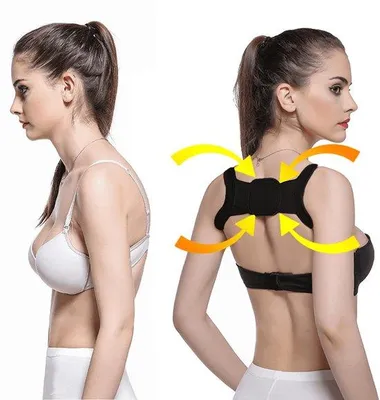 Produktbild von Orthopädische Haltbarkeitsschutz für Frauen – verstellbare Unterstützung für eine gute Haltung, geeignet für Oberbrust, Schultern, Nacken und Schlüsselbein (schwarz)