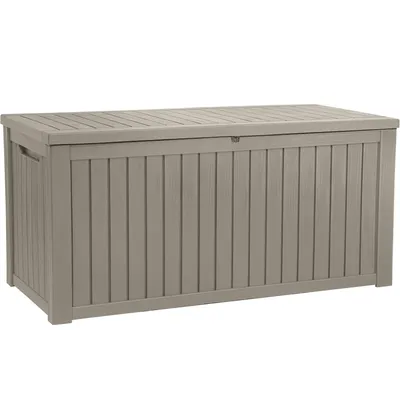 Produktbild von YITAHOME Gartenbox 680L Aufbewahrungsbox mit Gasdruckfeder Deckel, Kissenbox Wetterfest, Hellbraun
