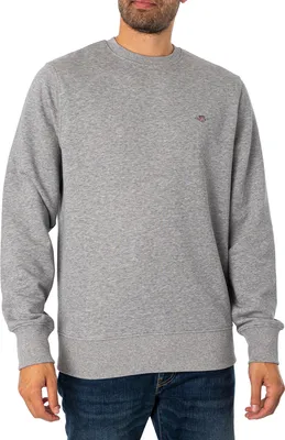 Produktbild von GANT Schild-Sweatshirt mit Rundhalsausschnitt, Grau L