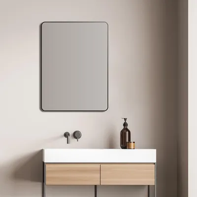 Produktbild von Talos Picasso Design Spiegel schwarz 60x80 cm - mit hochwertigem Aluminiumrahmen