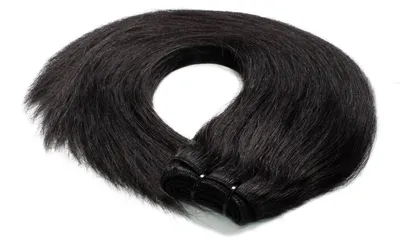 Produktbild von hair2heart Premium Echthaar Tressen zum Einnähen Extensions glatt - 40cm 50g 4/0 mittelbraun