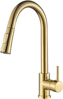 Produktbild von Küchenarmatur, flexibler Ausziehbrause, Einhebelmischer, Gold A