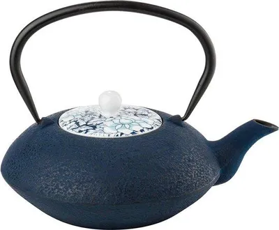 Productafbeelding van Famanu theepot met porseleinen deksel - blauw - 12 liter