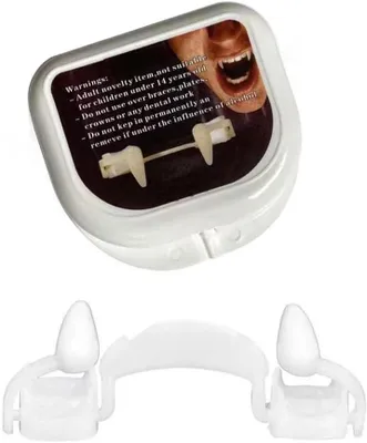 Productafbeelding van Vampiertanden intrekbare Halloween zombie hoektanden - Realistische plastic gruwelijke vampier nep hoektanden