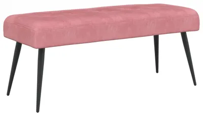 Image de Banc vidaXL à capitonnage rose, 110 x 40 x 46 cm, velours
