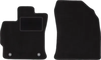 Image de Tapis de sol avant velours sur-mesure pour Toyota Prius III Plus (2011-2015, hatchback) noir, jeu 2 pièces, fixations - STANDRAD