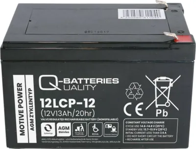 Produktbild von Quality-Batteries 12LCP-12 12V/13Ah 151x98x95mm>>>>