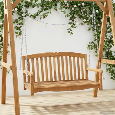 Produktbild von Möbel Schaukelbank Natur 114 x 60 x 60,5 cm Massivholz TeakGartenbänke - Gartenbänke c7055