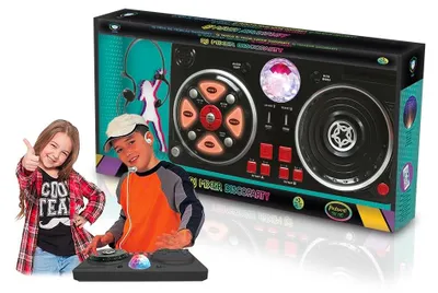 Obrázok produktu pre DEQUBE- DJ mixážny pult so základňami a efektmi, vrátane blikajúcej svetelnej gule, pripojenie Bluetooth (916D00040) DEQUBE