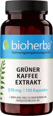 Produktbild von Bioherba Grüner Kaffee Extrakt 370 mg 100 Kapseln
