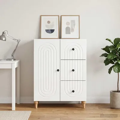 Image de Maison Exclusive - Buffet blanc brillant 66 x 34,5 x 90 cm, aggloméré