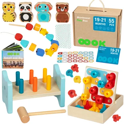 Immagine prodotto di Tooky Toy Box Xxl Scatola sensoriale educativa Montessori 7 in 1 19-21 mesi
